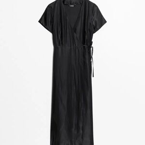& Other Stories Satin Wrap Dress XS